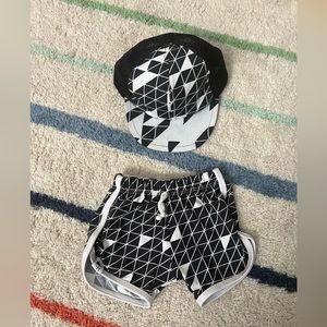 George Hats swim shorts and swim hat 12-18months